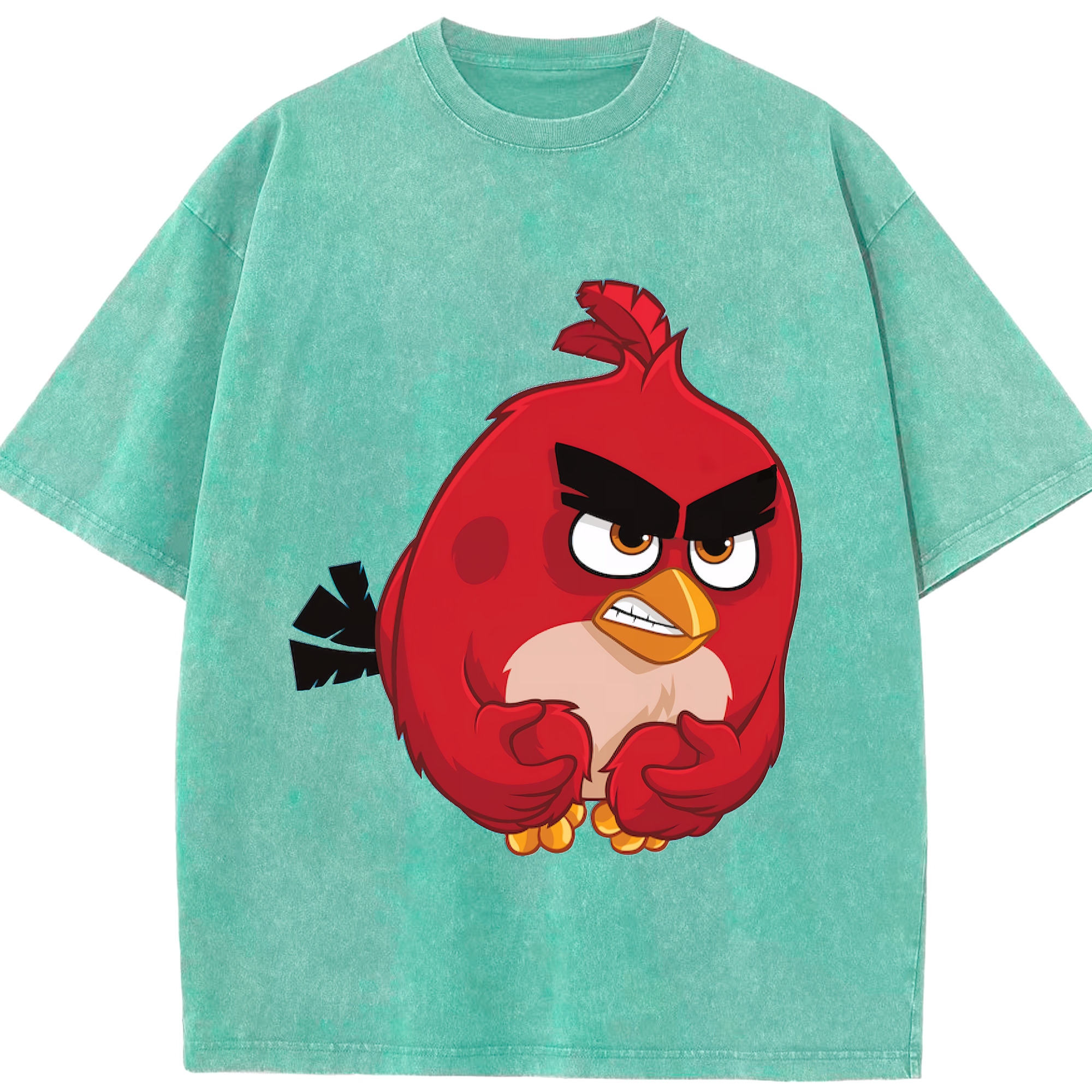 （画像用） Angry Birds アングリーバード 綿100% ヴィンテージ風 半袖Tシャツ（フロントプリント）